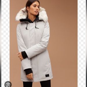 TNA Gray Ski & Snow Jacket with Faux Fur Hood